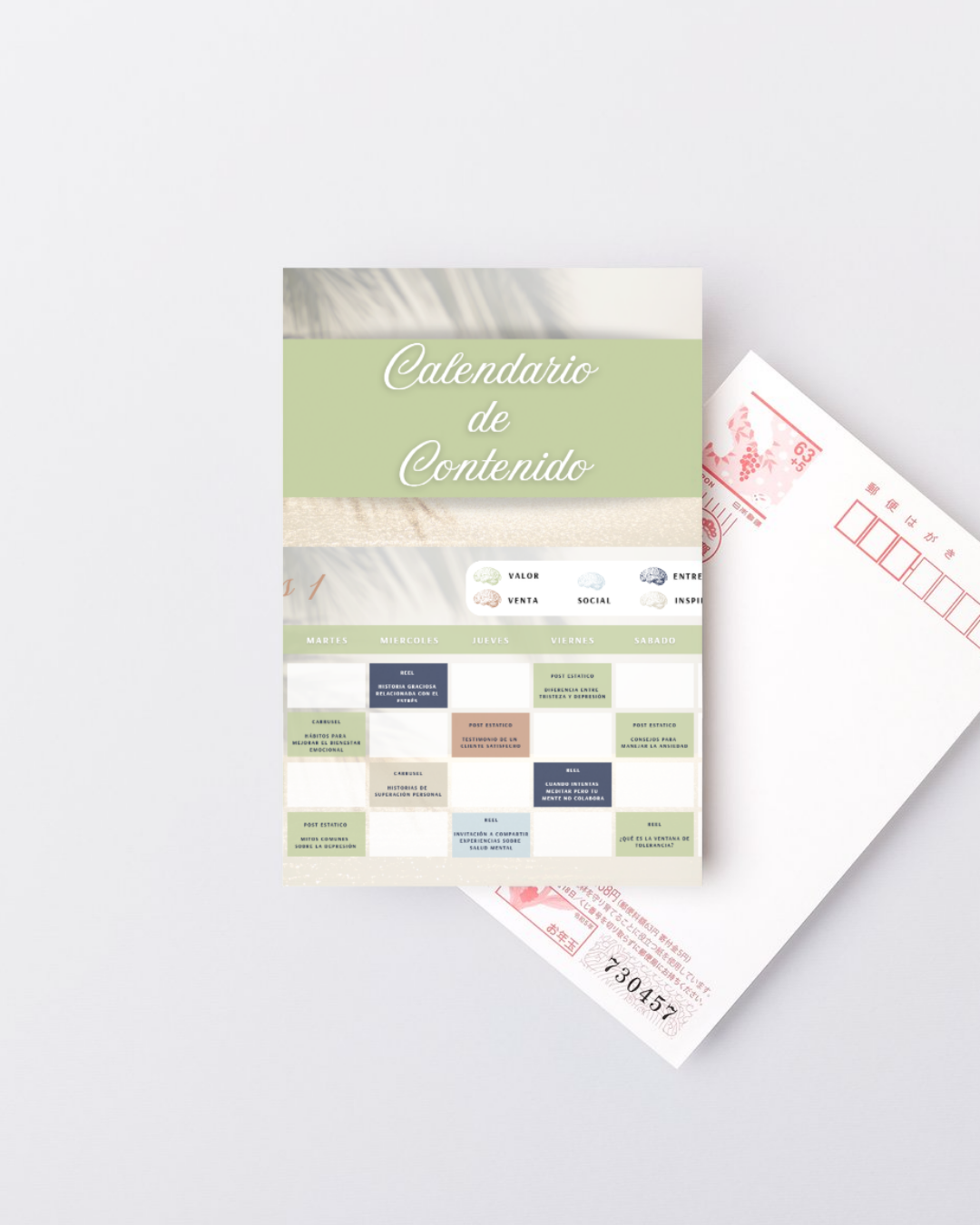 Calendario estratégico anual con todas las ideas de publicaciones mes a mes