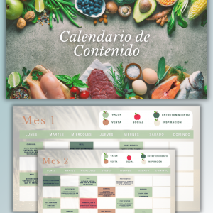 Calendario estratégico anual para nutricionistas con todas las ideas de publicaciones mes a mes